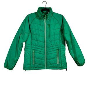 Cutter & Buck Loft Barlow Pass Green‎ Puffer Jacket With Zippered Pockets & High